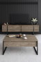 Hanah Home Conjunto Muebles Salón Nogal Negro - Consola 160cm, Soporte TV 180cm, Mesa Centro 90cm